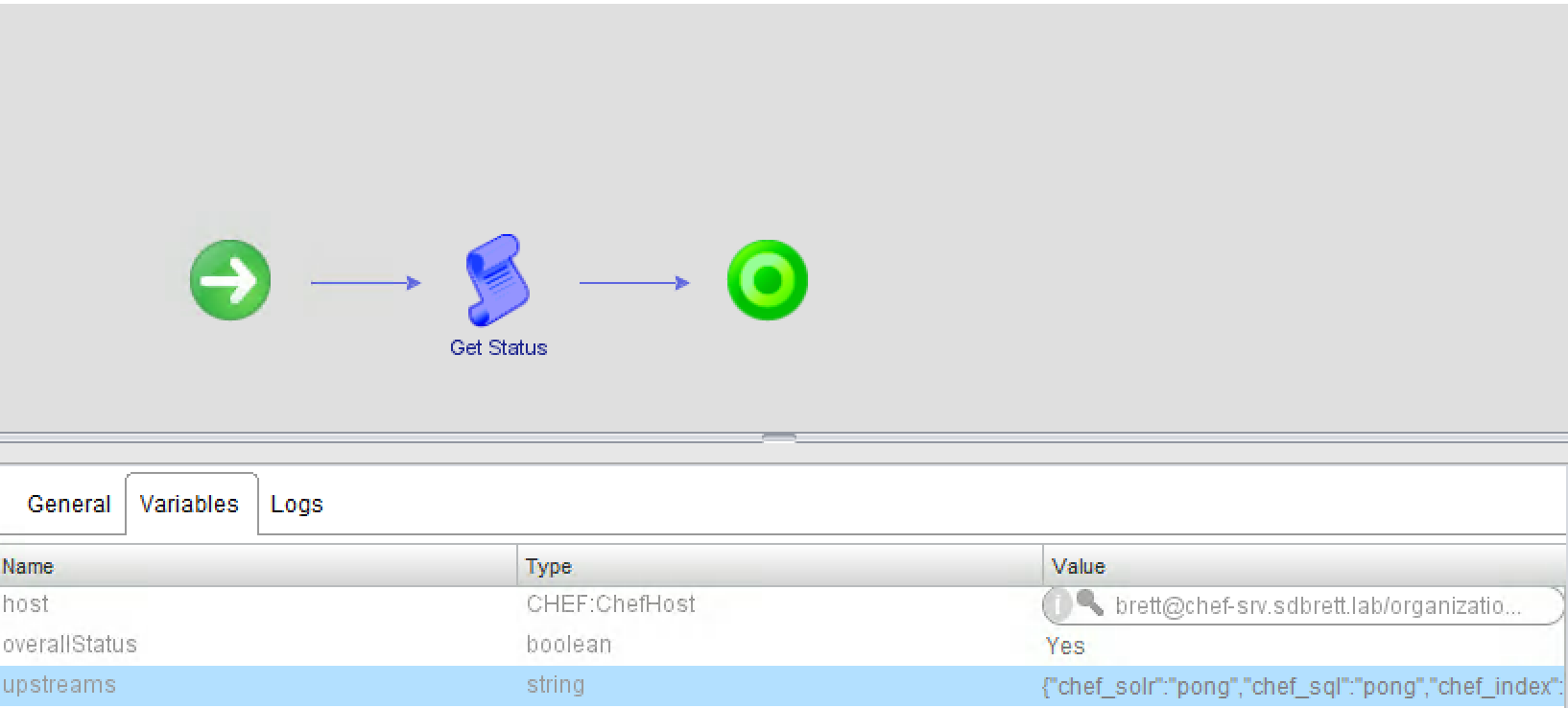 Client status output